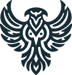 Wall Mural - tribal Tattoo art design of eagle logo silhouette 