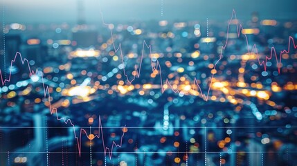 Poster - Economic Fluctuations, financial, graph. Generative AI.