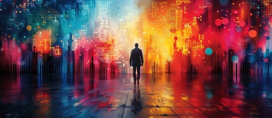 Wall Mural - entrepreneurs who analyze data to increase productivity and achieve business goals. effective time m