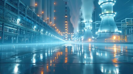 Leinwandbilder - A holographic power plant. Generative AI.