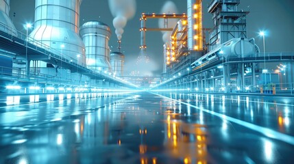 Leinwandbilder - A holographic power plant. Generative AI.