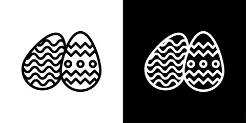 Wall Mural - Easter eggs outlined icon