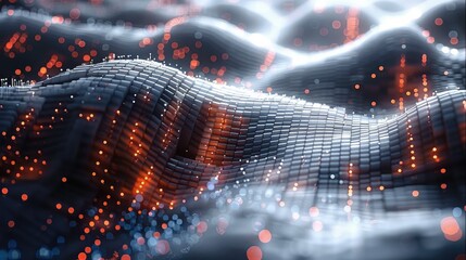 Leinwandbilder - An abstract 3D representation of a financial chart, wallpaper or background for technology themes. Highlight the dynamic visuals and modern. Generative AI.
