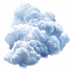 Wall Mural - Fluffy White Clouds on a Clear Background