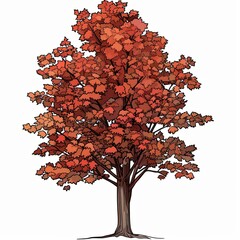 Poster - Illustration of a Vibrant Autumn Maple Tree