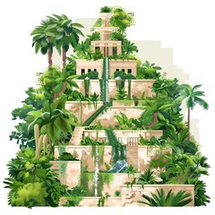 Poster - Ancient Pyramid Surrounded by Lush Jungle