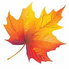 Poster - Vibrant Autumn Maple Leaf Illustration