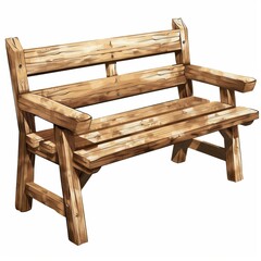 Sticker - Wooden Bench in Natural Style Design