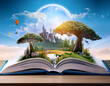 © fotoluigi868 - Firefly Fantasy World Inside a Book- An imaginative image depicting a fantasy world emerging from an (1)