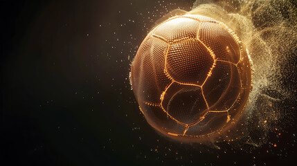 Wall Mural - A Dynamic Football in MotionCapturing the Energy of a Spinning Ball Against a Black Background