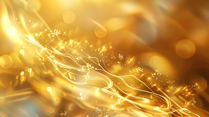 Poster - Wallpaper with golden hues blurred images and soft shimmering light