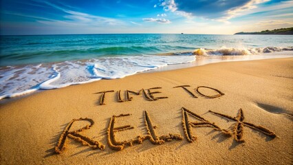 Time to Relax Concept on Sandy Beach