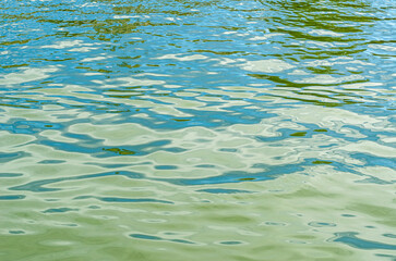 colors reflected in the water surface of a lake