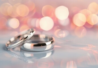 Wall Mural - Wedding Bands on a Table