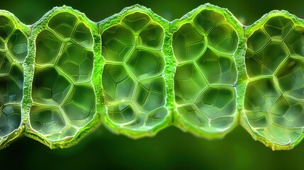 Canvas Print - Close-up of a plant's cellular structure. AI.