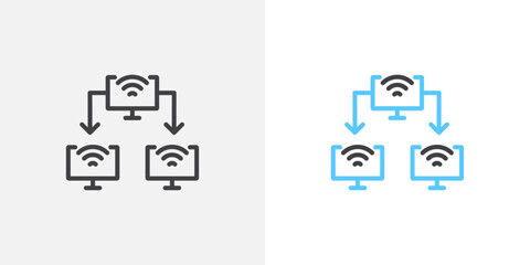 Wall Mural - Local network colored icon set