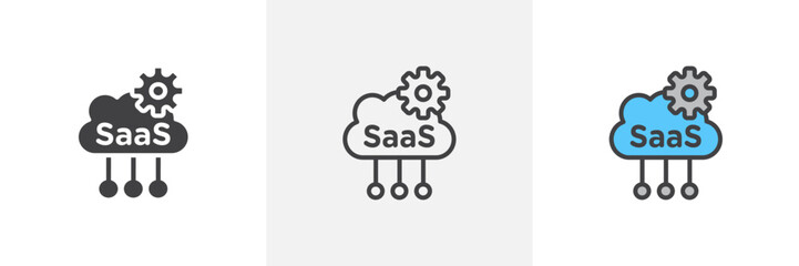 Saas colored icon set