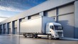 © Worraphatta - A heavy trailer for cargo transport and delivery at a rest stop, showcaseing efficient warehouse management.