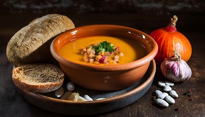 Wall Mural - Pumpkin soup in a bowl