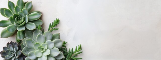 Poster - Succulents on a White Background