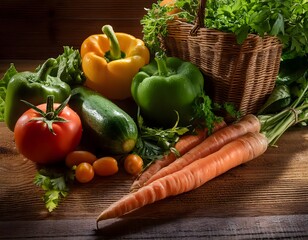 Canvas Print - Fresh vegetables in a basket