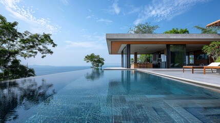 Wall Mural - Modern Seaside Infinity Pool Villa