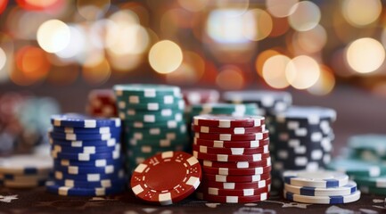 Wall Mural - Casino Chips on a Table