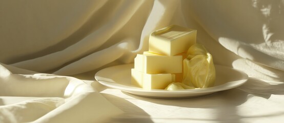 Sticker - a bowl of butter on a table