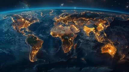 Wall Mural - Earth at Night from Space