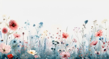 Canvas Print - Watercolor Floral Background