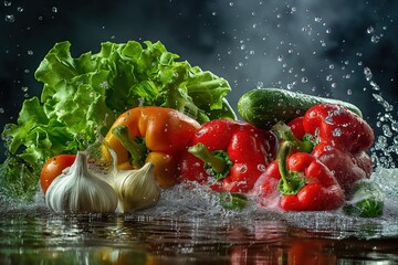 Canvas Print - vegetables in water by jimmy kong