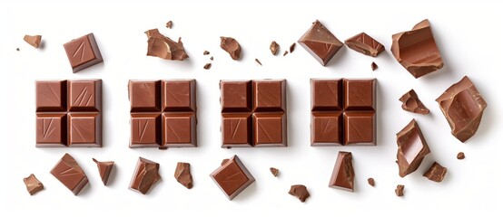 Poster - chocolate on white background