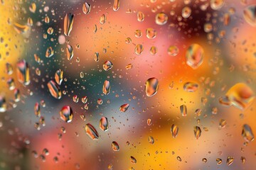 Poster - Raindrops on the glass in close-up