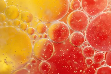 Sticker - bubbles in orange, yellow and red liquid