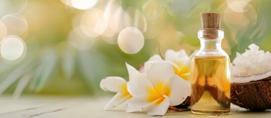 Wall Mural - Essential Oil Bottle With Flowers