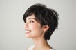 © Maki_Japan - 黒髪の綺麗な日本人女性の横顔の写真（ヘアケア・ショートヘア・短髪・背景なし）