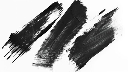 Aufkleber - This image highlights multiple bold black paint streaks on a white canvas, conveying a strong sense of energy and artistic freedom with each sweeping stroke.
