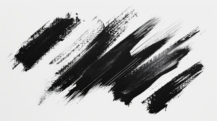 Aufkleber - This image displays artistic brushstrokes that create abstract black patterns on a plain white background, symbolizing creativity and modern artistic design.