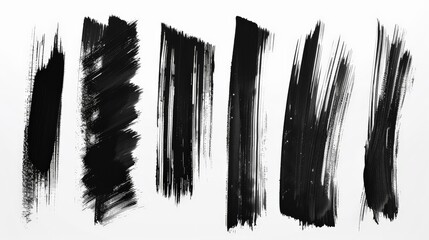 Aufkleber - This artwork displays vertical black brushstroke patterns against a white background, showcasing a dynamic interplay between light and dark and conveying a strong visual impact.