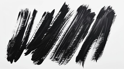 Aufkleber - Featuring bold diagonal brushstrokes in black on a white canvas, this piece highlights the contrast and intensity of the movements, creating a visually captivating artwork.