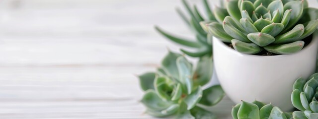 Sticker - Succulents in White Pots on Gray Surface