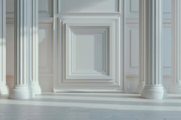 Wall Mural - empty advertise blank advertise frame chic style background in an ultramodern and supernatural scene
