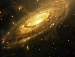 Wall Mural - Sunflower Galaxy Centered on Dark Olive Background: Space Phenomenon Captured