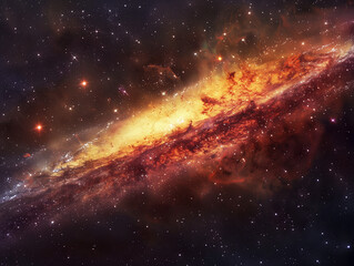 Wall Mural - Explore the Cigar Galaxy Centered on a Deep Maroon Background: Active Galactic Nucleus