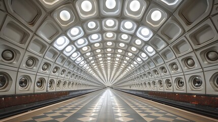 Wall Mural - Moscow metro station Arbatskaya. 