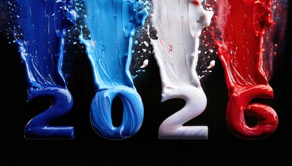 Poster - New Year 2026 Celebration with Colorful Paint Splash