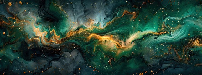 Canvas Print - Abstract Art: Swirling Colors and Shimmering Gold