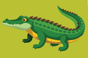 crocodile animal isolated flat vector illustration