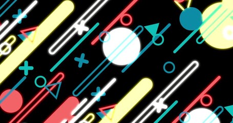 Wall Mural - geometric shape abstract loop animation. infinity motion graphic shapes loop animation on black back