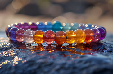 Wall Mural - Colorful beaded bracelet, perfect for adding a pop of color to any outfit.